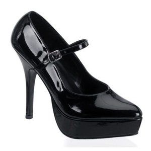 NEW PLEASER Indulge-540, 5 1/4'' Mary Jane Shoes BLACK SIZE 6